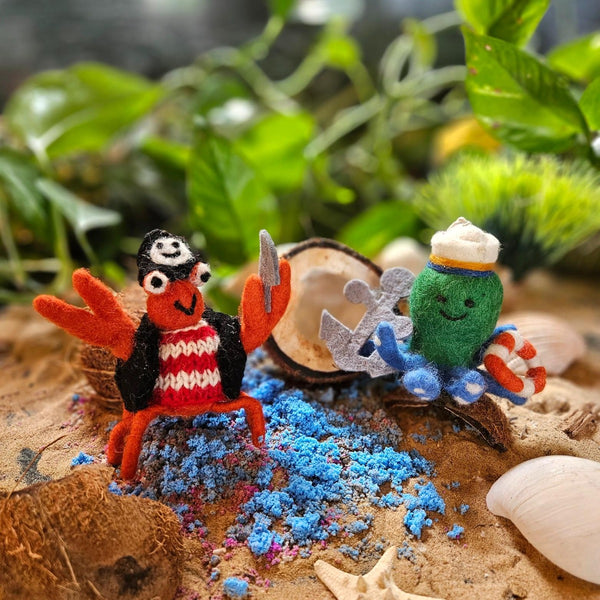 Handmade Felt Captain Odin the Octopus Sealife Hanging Decoration