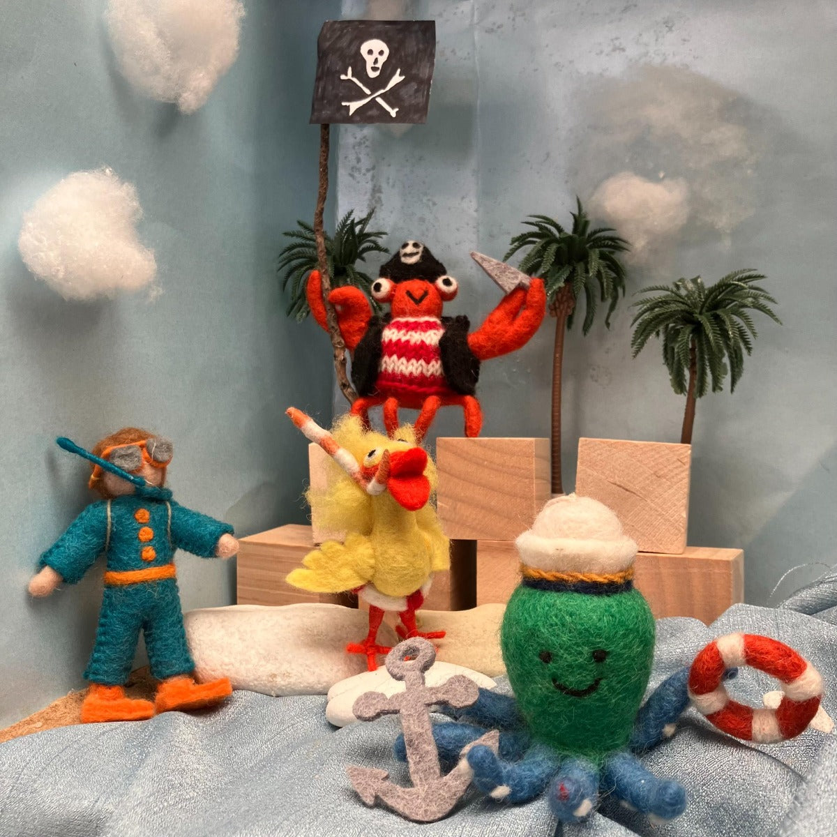 Handmade Felt Captain Odin the Octopus Sealife Hanging Decoration