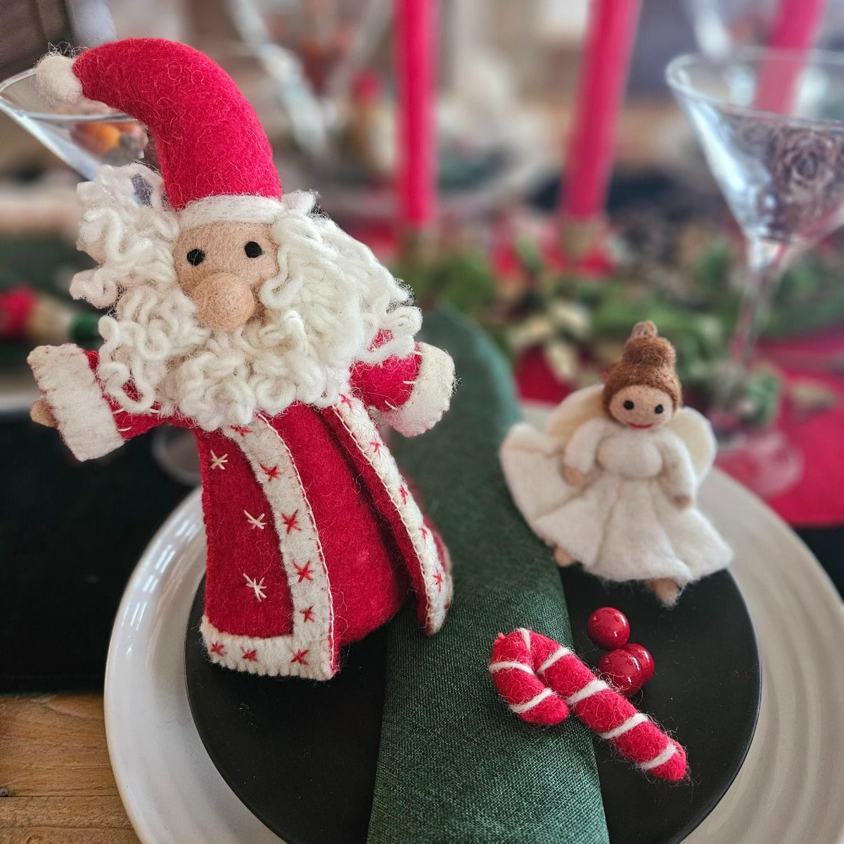 Handmade Felt Jolly Santa Christmas Tree Topper