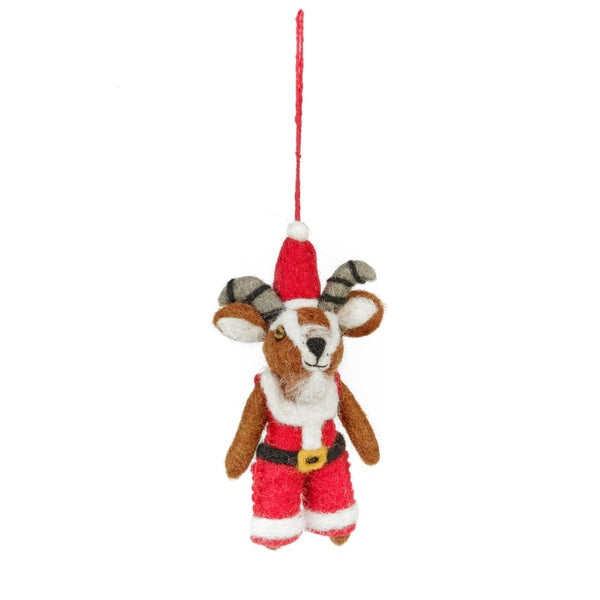 Handmade Felt Kit the Christmas Goat Hanging Decoration