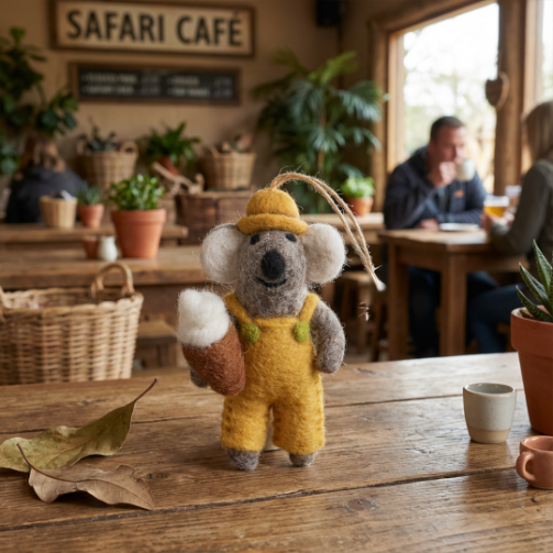 Handmade Felt Kobe the Koala Safari Hanging Decoration