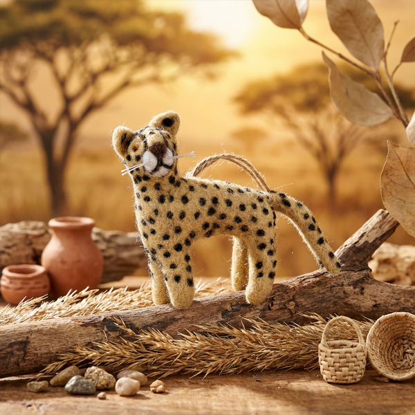 Handmade Felt Larry the Leopard Hanging Decoration