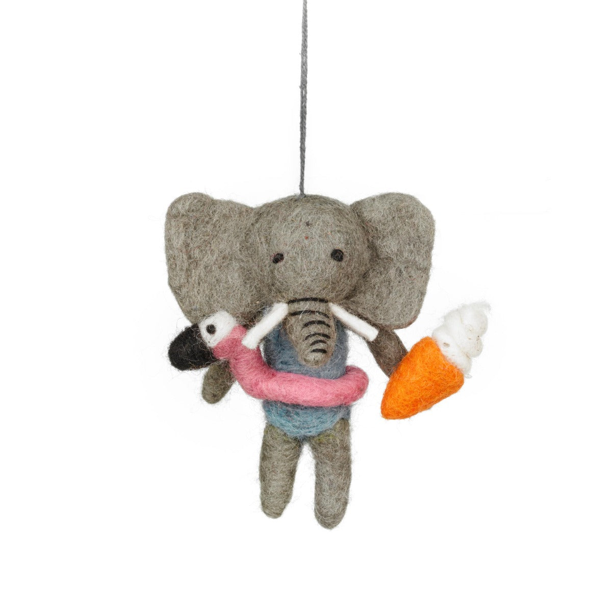 Handmade Felt Leila the Summer Elephant Sealife Hanging Decoration
