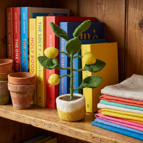 Handmade Felt Lemon Tree Standing  Plant
