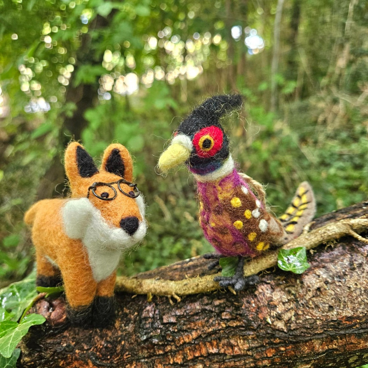 Handmade Felt Philippa the Pheasant Woodland Bird Hanging Decoration