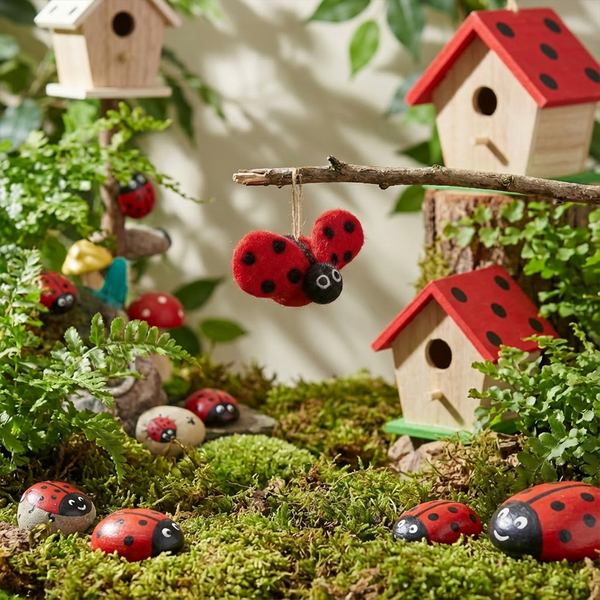 Handmade Felt Lottie Ladybird Hanging Fair trade Decoration