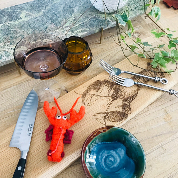 Handmade Felt Hanging Louella Lobster Hanging Decoration