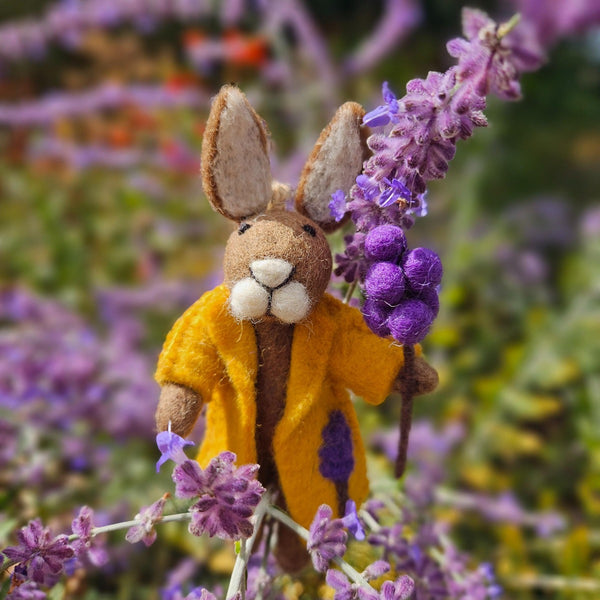 Handmade Felt Lulu Lavender Hare Spring Hanging Decoration
