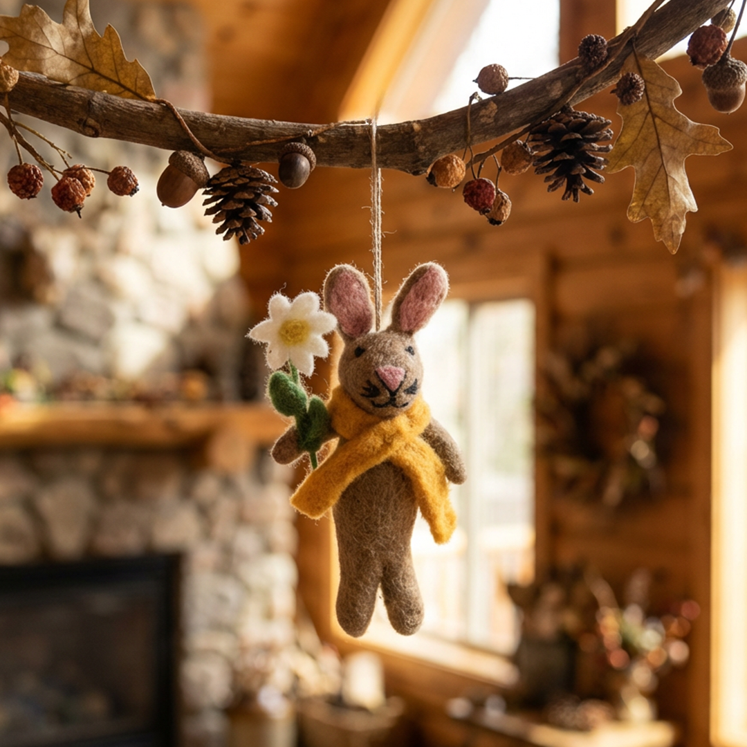 Handmade Felt Marigold the Rabbit Hanging Spring Easter Decoration