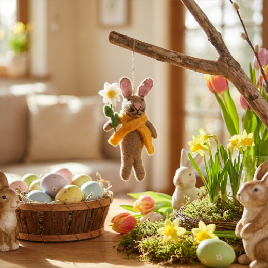 Handmade Felt Marigold the Rabbit Hanging Spring Easter Decoration