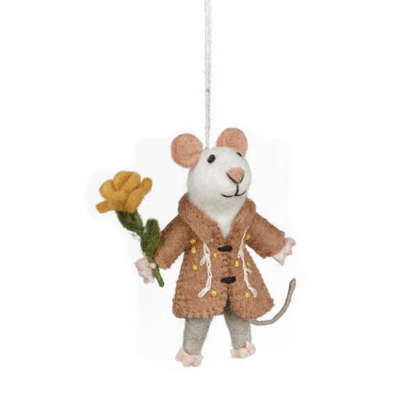 Handmade Felt Maisie Mouse Hanging Easter Decoration