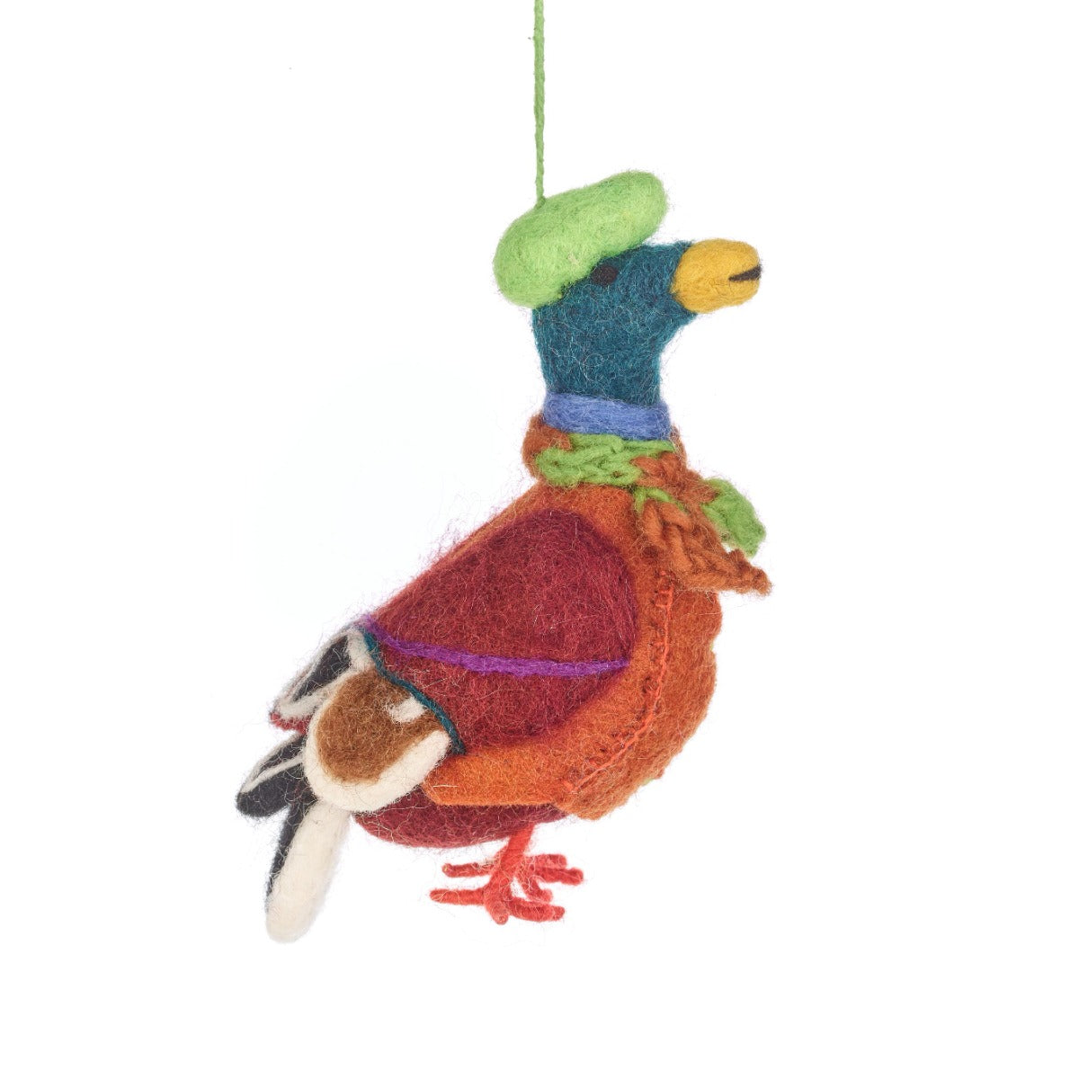 Handmade Felt Master Mallard the Duck Hanging Decoration