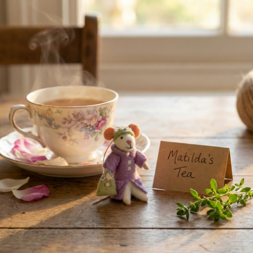 Handmade Felt Matilda the Mouse Hanging Decoration