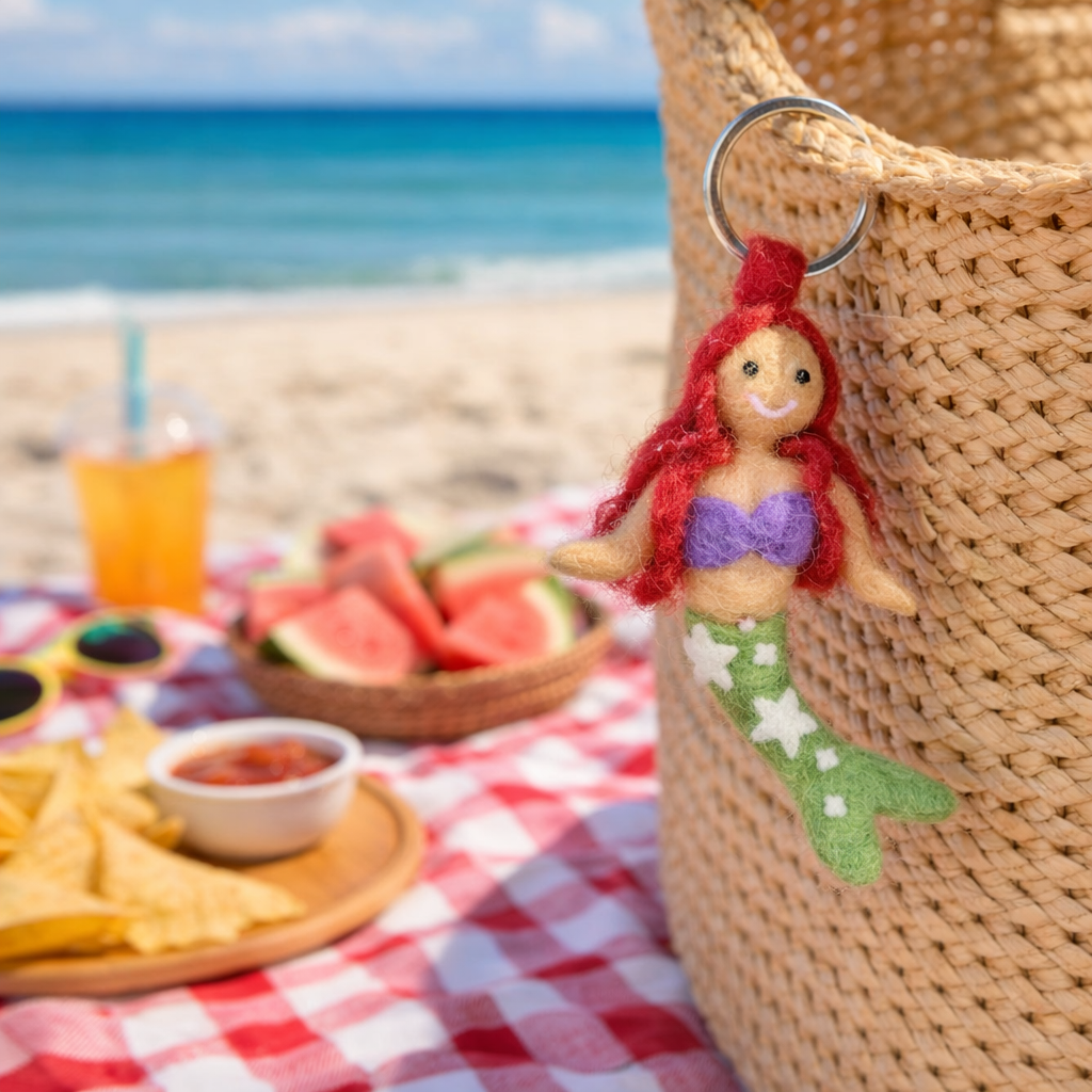 Handmade Felt Mermaid Keyring Decoration
