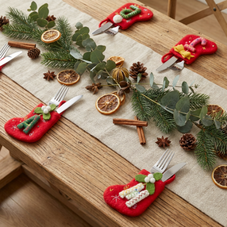 Handmade Felt Funky Mini Alphabet Stockings