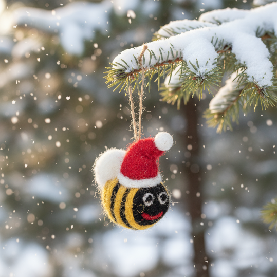 Handmade Felt Mini Christmas Bee's (Set of 3) Hanging Tree Decorations