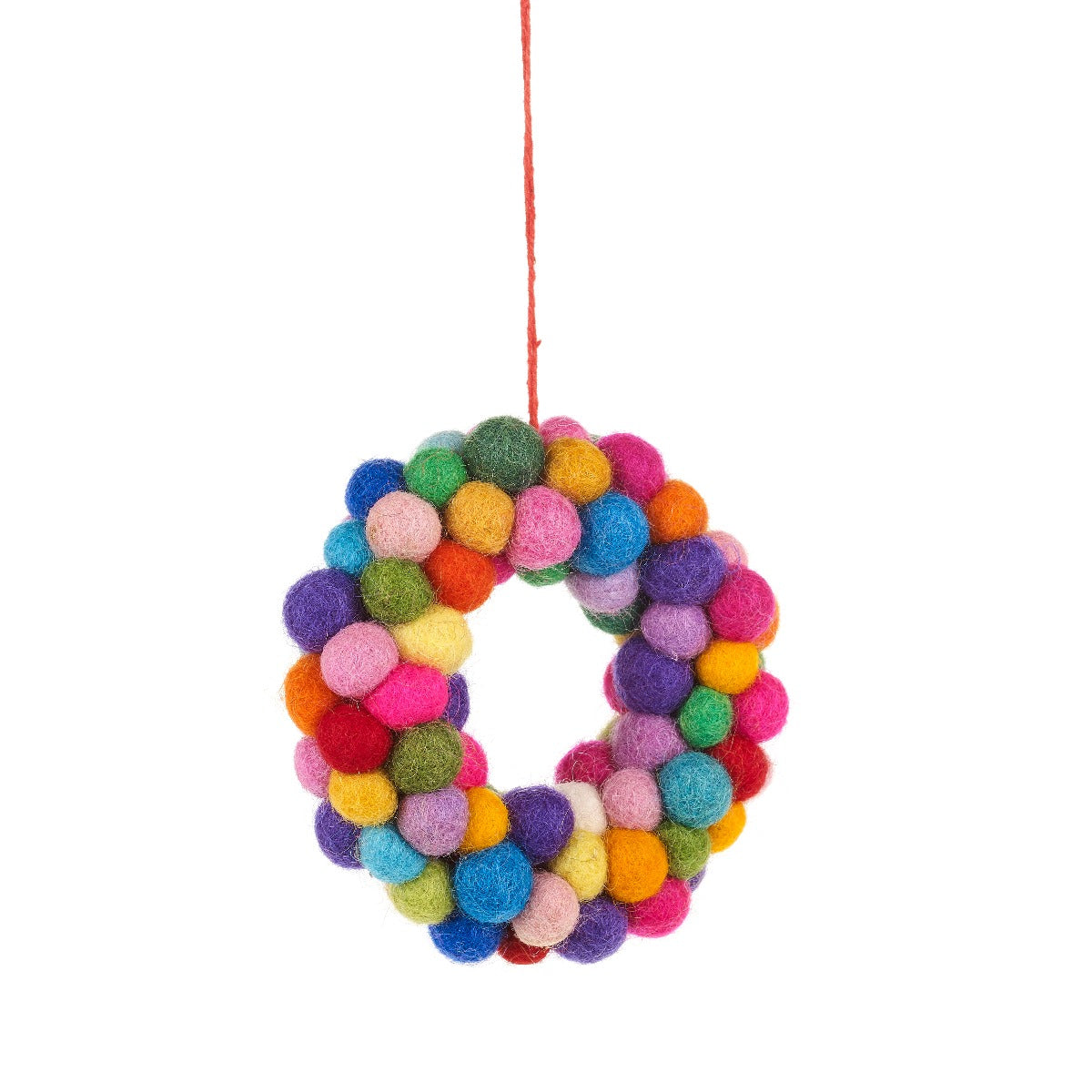 Handmade Felt Mini Christmas Multi-coloured Wreath hanging decorations