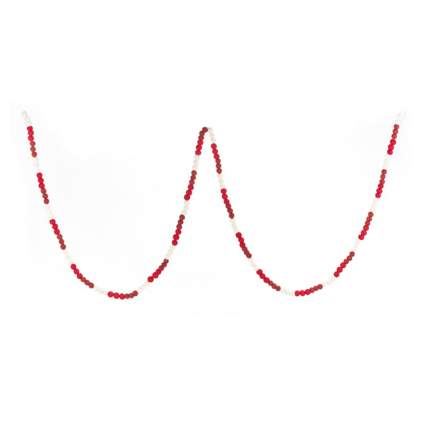 Handmade Felt Mini Crimson Pom Pom Garland Home Decoration