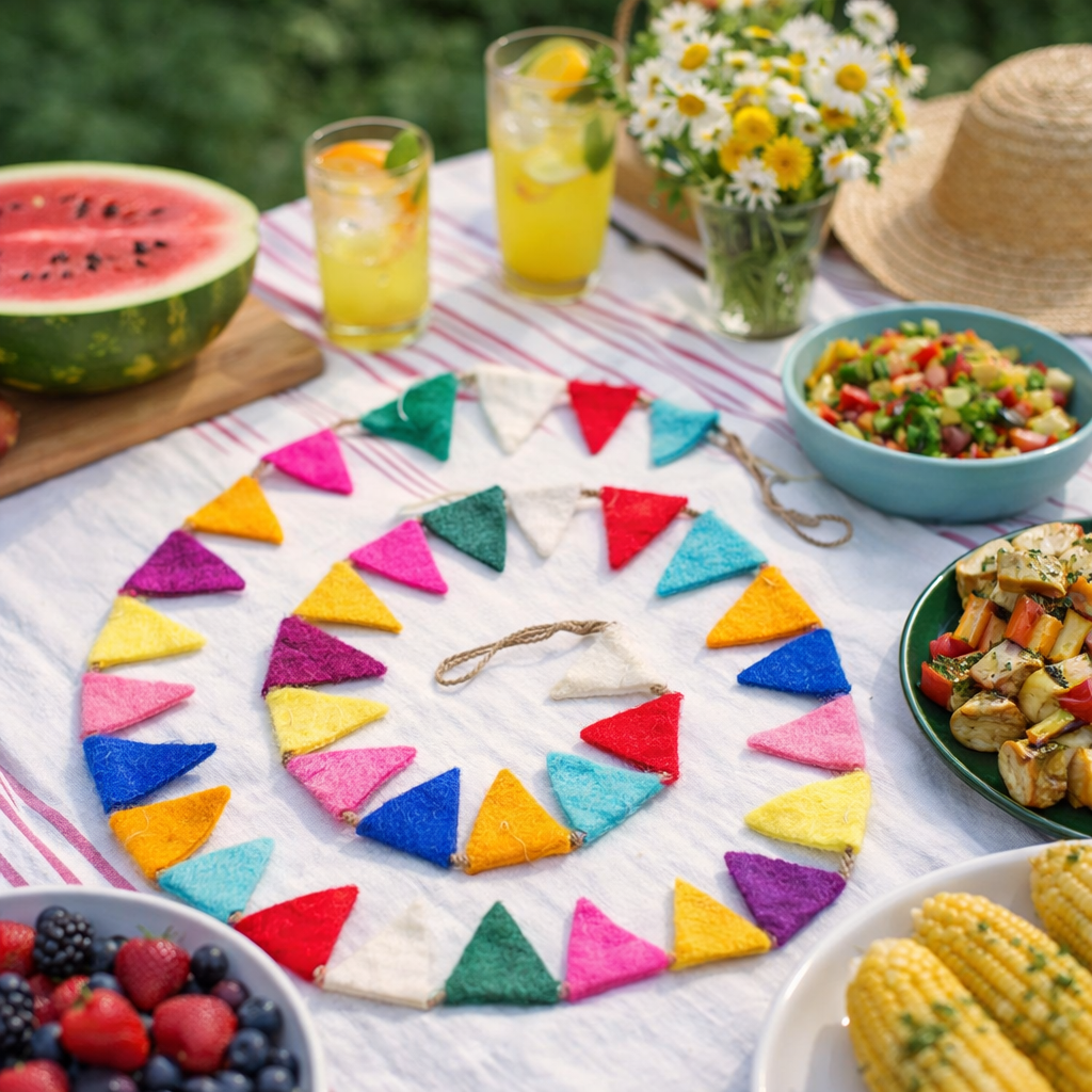 Handmade Felt Mini Festival Bunting Decoration