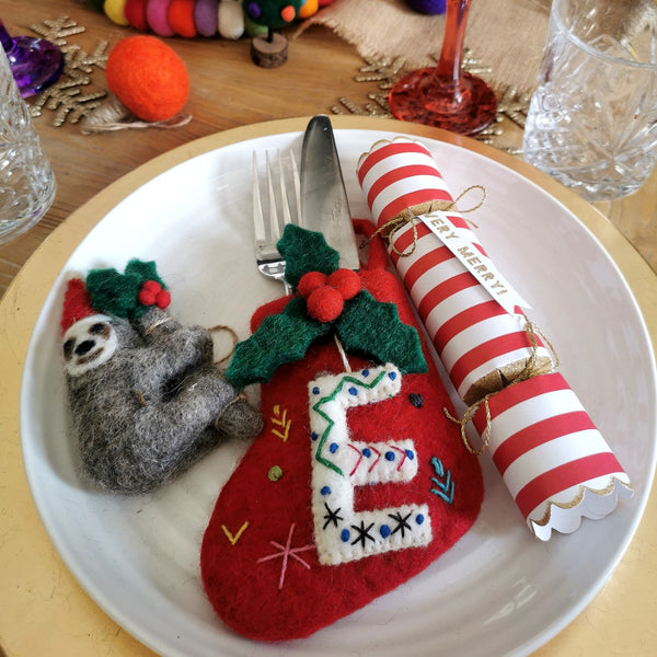 Handmade Felt Funky Mini Alphabet Stockings