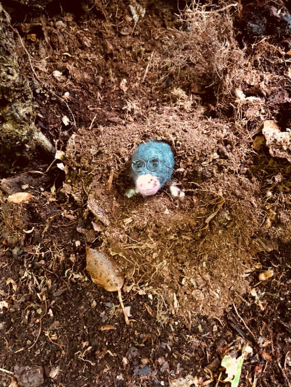 Handmade Felt Hanging Biodegradable Mole with Specs Decoration