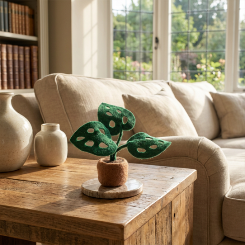 Handmade Felt Monstera Deliciosa Standing Plant Decoration