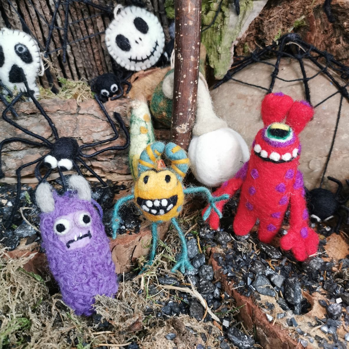 Handmade Felt Assorted Moody Monsters Hanging Decorations