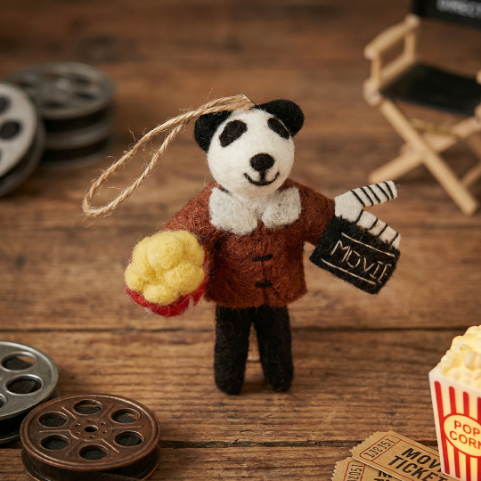 Handmade Felt Movie Buff Panda Hanging Decoration