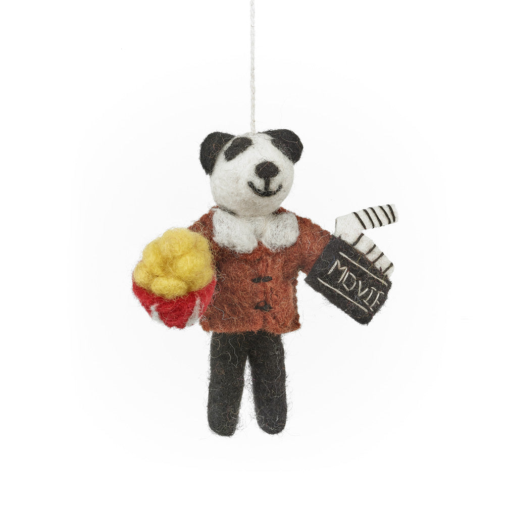 Handmade Felt Movie Buff Panda Hanging Decoration