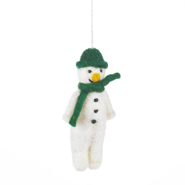 Hanging Felt Mr. Snowman Handmade Felt Biodegradable Decoration