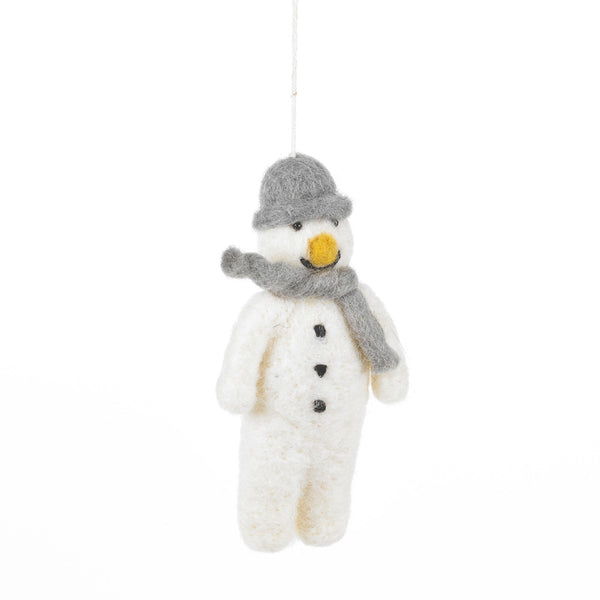 Hanging Felt Mr. Snowman Handmade Felt Biodegradable Decoration