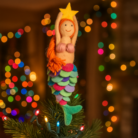 Handmade Felt Mystical Mermaid Christmas Tree Topper