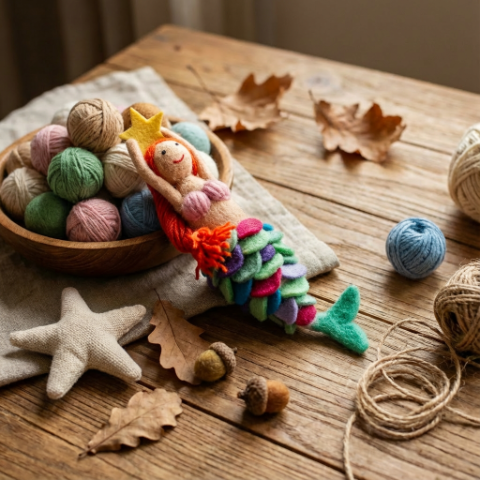 Handmade Felt Mystical Mermaid Christmas Tree Topper