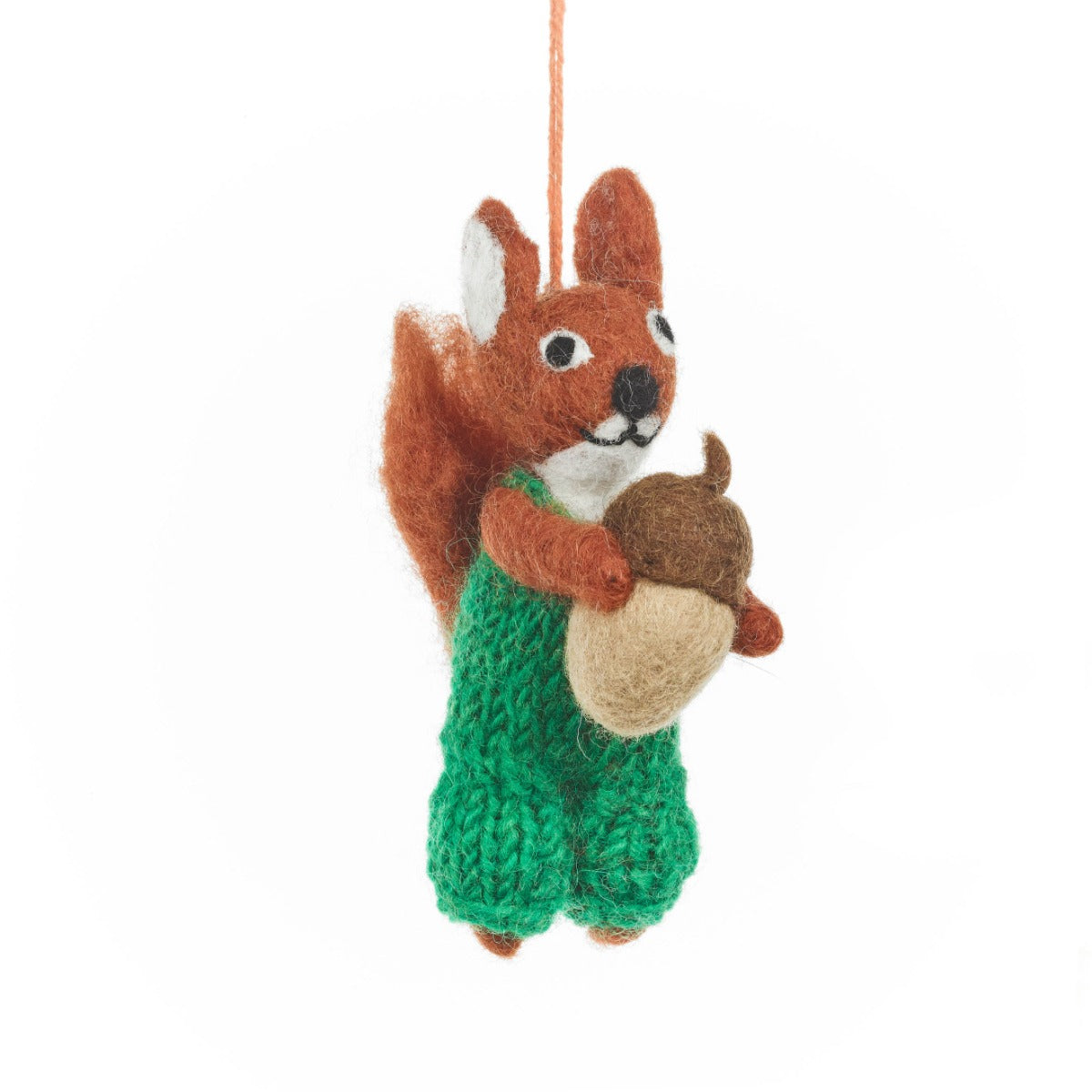 Handmade Felt Nelly Nutkins Squirrel Hanging Decoration
