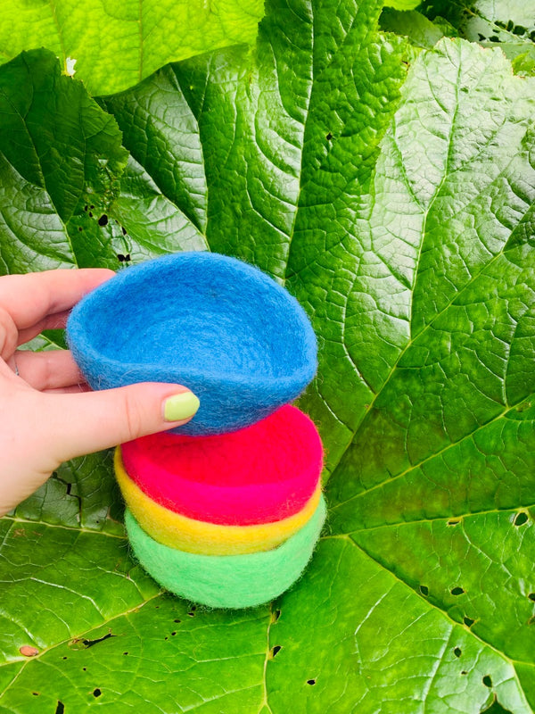 Handmade Felt Neon Trinket Dish Home Decoration