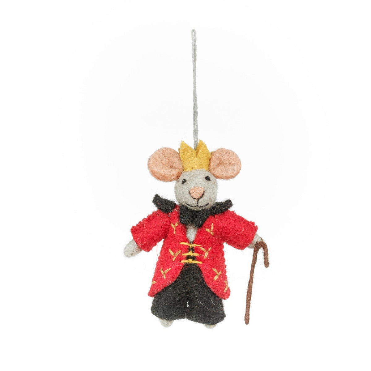 Handmade Felt Nutcracker Mouse King Christmas Hanging Decoration
