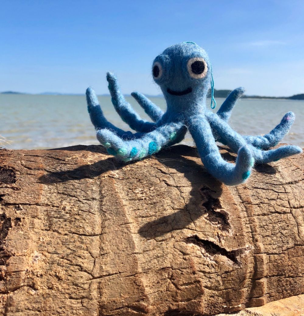 Handmade Felt Ollie the Octopus Fair trade Hanging Decoration