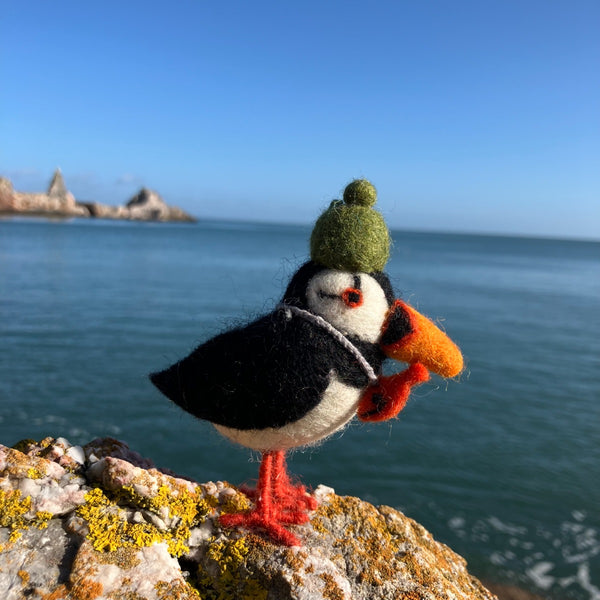 Handmade Felt Paddy the Puffin Hanging Decoration