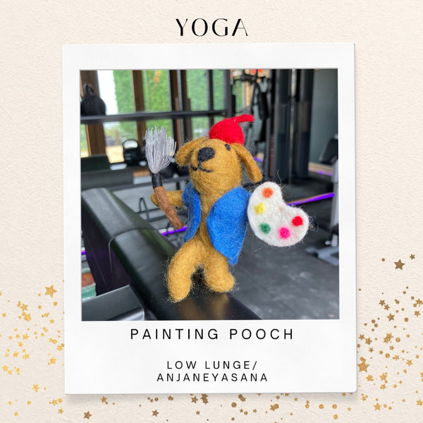 Handmade Felt Painting Pooch Artist Dog Hanging Decoration