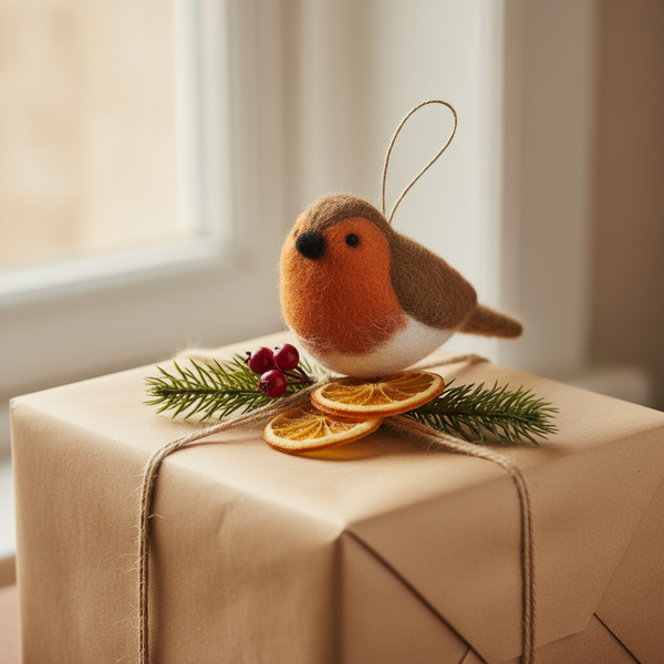 Handmade Felt Pamela the Robin Hanging Decoration