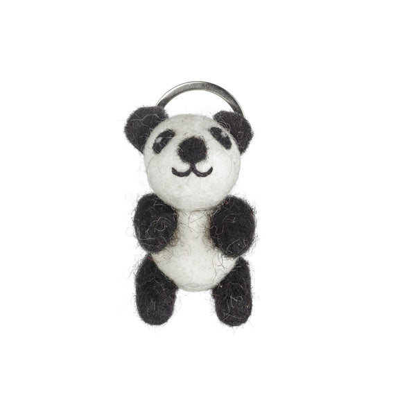 Handmade Felt Panda Keyring Decoration