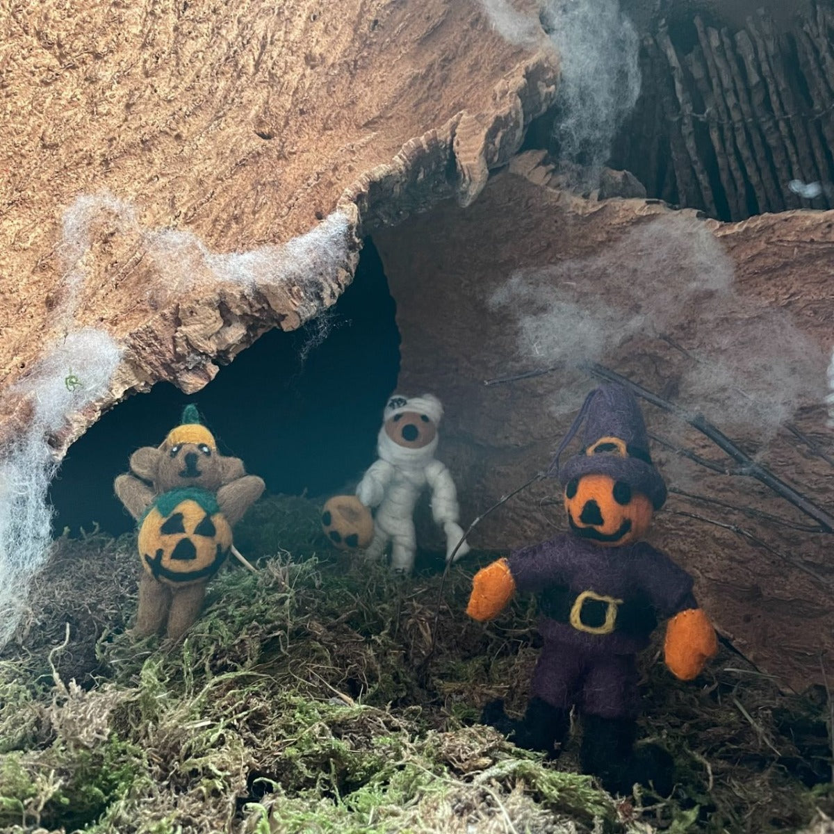 Handmade Felt Foxy Mummy Hanging Halloween Decoration