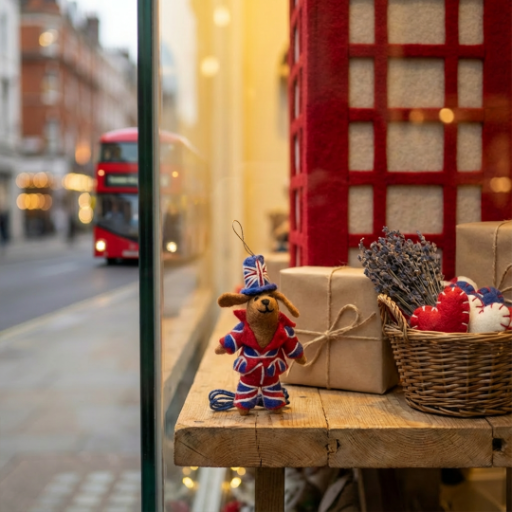 Handmade Felt Patriotic Pooch Hanging London Decoration