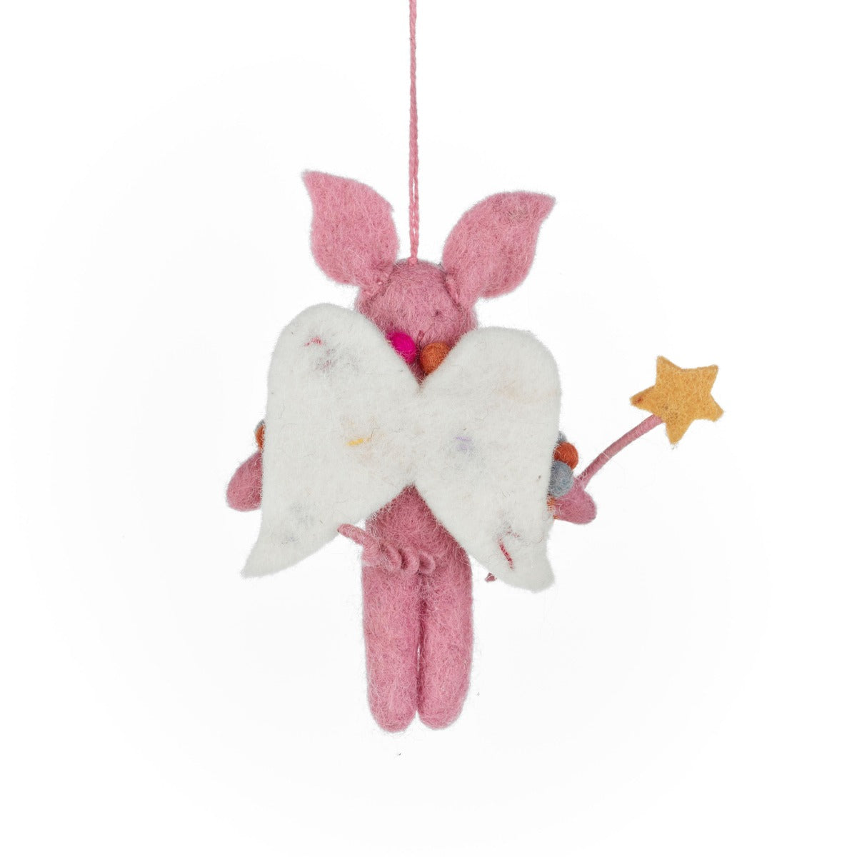 Handmade Felt Penelope Porker Pig Fairy Hanging Christmas Decoration