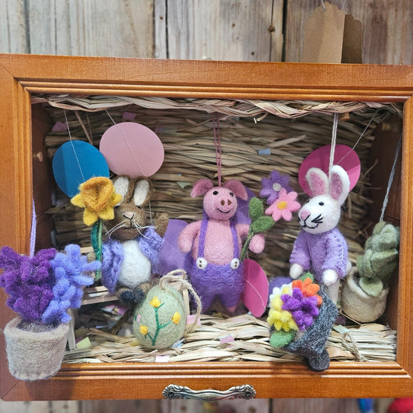 Handmade Felt Pot o' Lavender Hanging Decoration