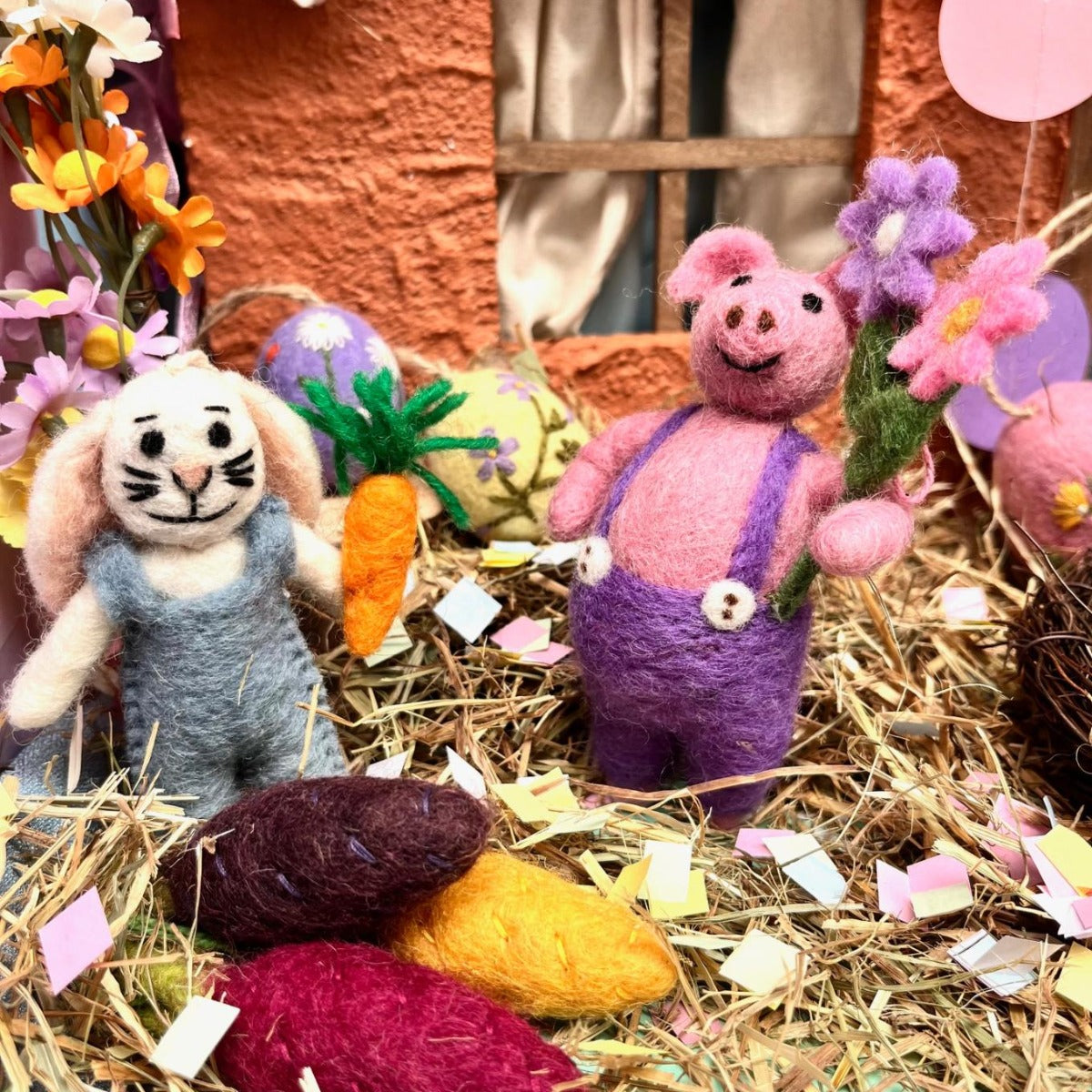 Handmade Felt Hutch the Bunny Hanging Easter Decoration