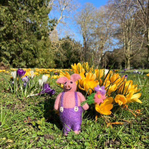 Handmade Felt Percy the Piglet Easter Pig Hanging Decoration