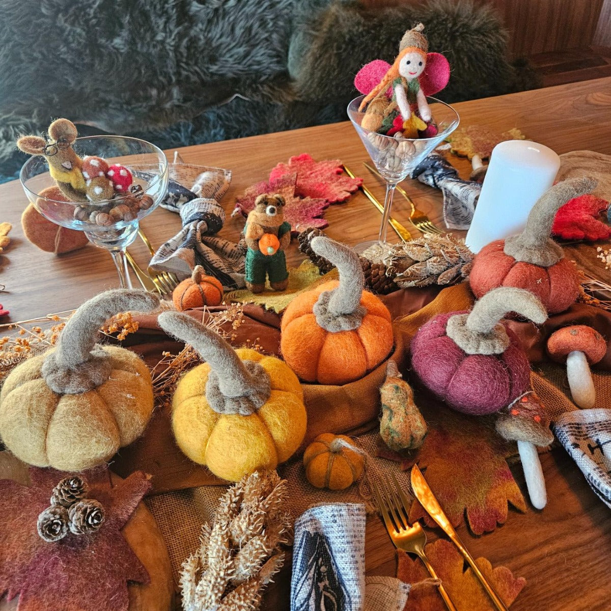 Handmade Felt Radley the Bear Hanging Autumnal Decoration