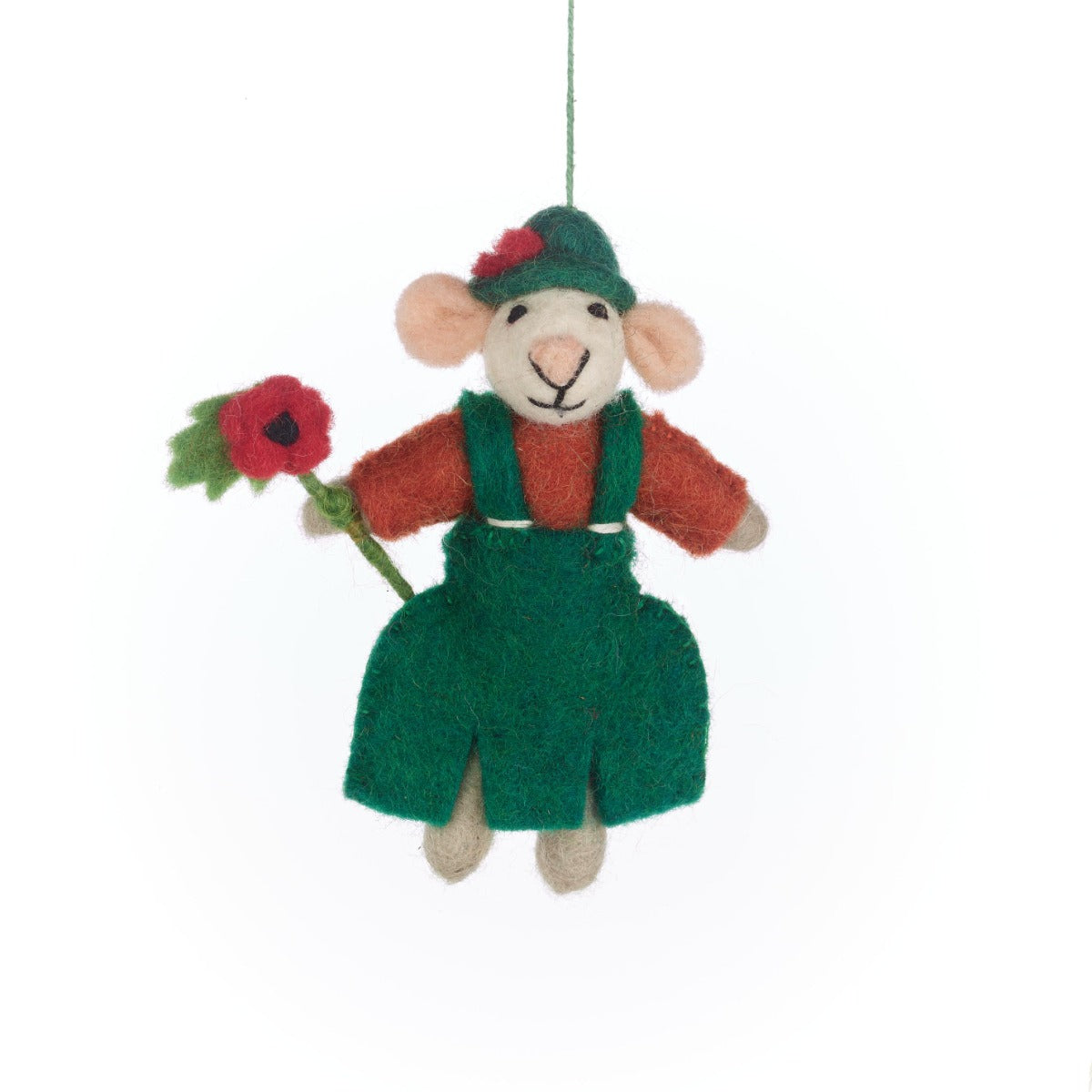 Handmade Felt Poppy the Mouse Hanging Decoration