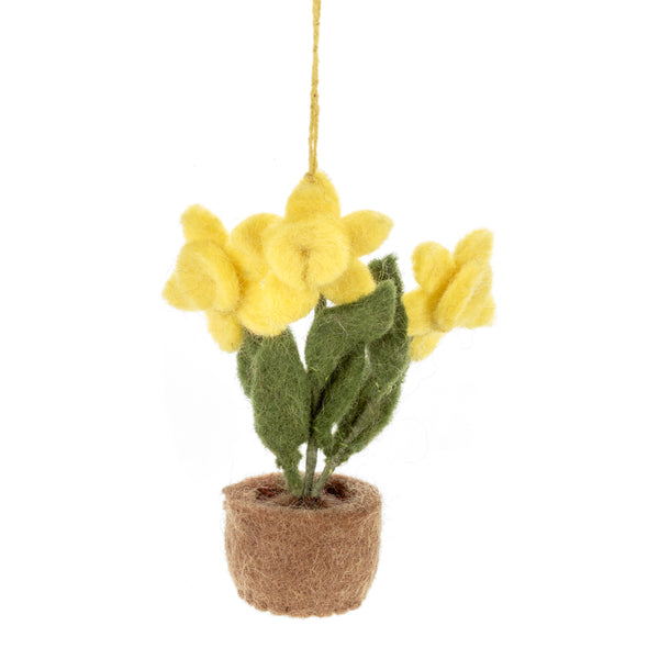 Handmade Hanging Fair trade Felt Pot o' Flowers Decoration